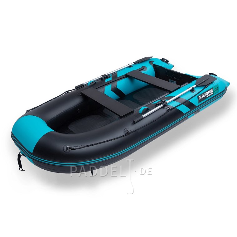 Schlauchboot GLADIATOR CLASSIC B330AD black turquoise mit Hochdruckboden