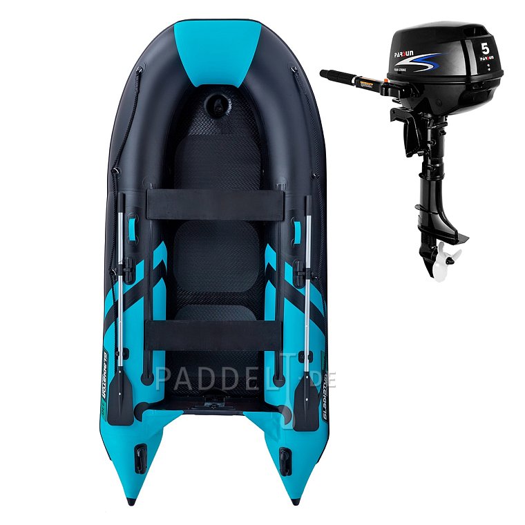 Schlauchboot GLADIATOR CLASSIC B330AD black turquoise mit Hochdruckboden