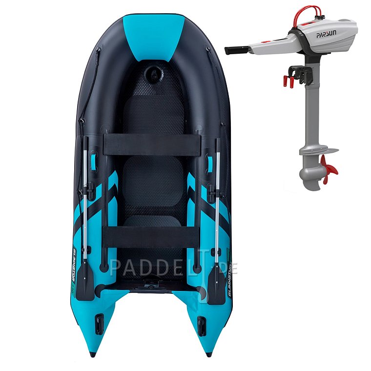 Schlauchboot GLADIATOR CLASSIC B330AD black turquoise mit Hochdruckboden