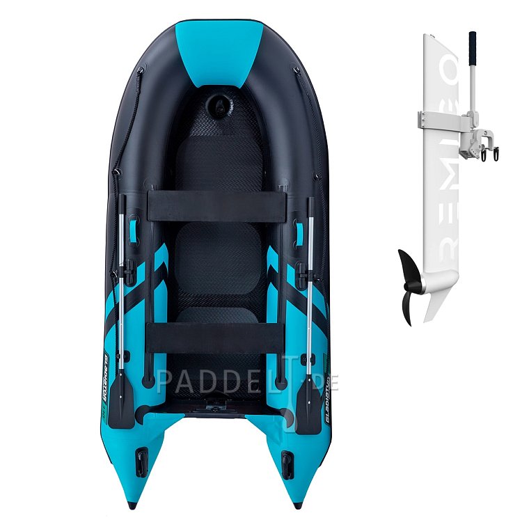 Schlauchboot GLADIATOR CLASSIC B330AD black turquoise mit Hochdruckboden