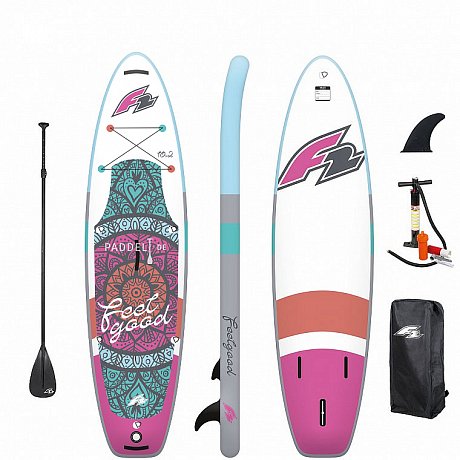 SUP F2 FEELGOOD aufblasbares Paddel mit Board Up 10\'2 - PINK Stand Paddle