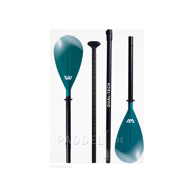 Paddel AQUA MARINA Dual-Tech Combo Modell 2024/25 - 4-teiliges verstellbares SUP und Kajak Paddel