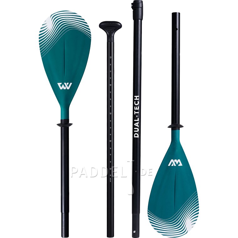 Paddel AQUA MARINA Dual-Tech Combo Modell 2024/25 - 4-teiliges verstellbares SUP und Kajak Paddel