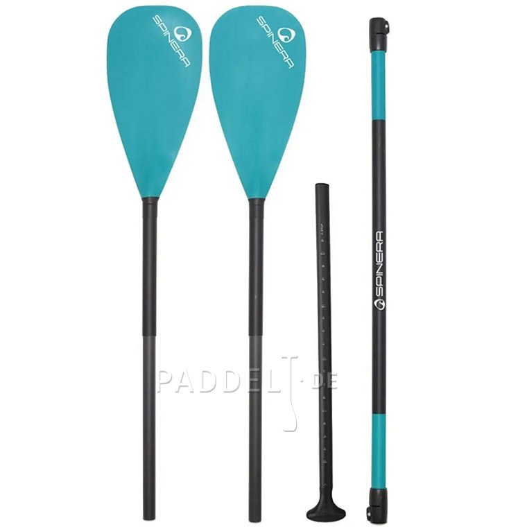 Paddel SPINERA Sup-Kayak Deluxe - 4-teiliges, verstellbares, extra langes Fiberglas-Paddel für SUP und Kajak